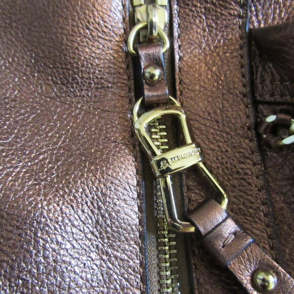 Copper Bronze Leather B Makowsky Hobo Bag Handbag Metallic - Picture 8 of 8